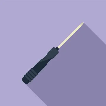 Line screwdriver icon flat vector. Tablet service Illustrazione stock