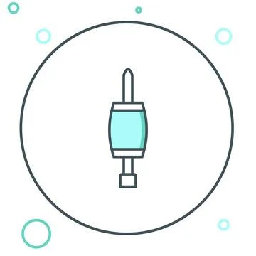 Line Screwdriver icon isolated on white background. Service tool symbol. Co.. Stock Illustration