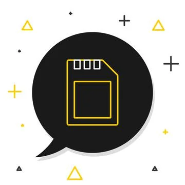 Line SD card icon isolated on white background. Memory card. Adapter icon Stock Illustration