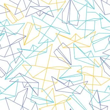 Line seamless pattern with origami paper forms Illustrazione stock