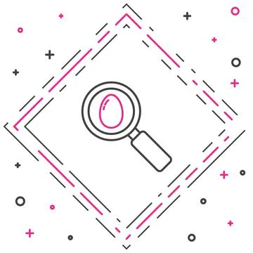 Line Search and easter egg icon isolated on white background. Happy Easter 库存插图