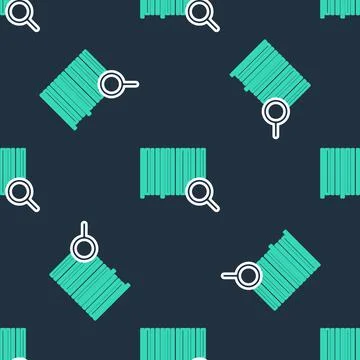 Line Search barcode icon isolated seamless pattern on black background Stock Illustration