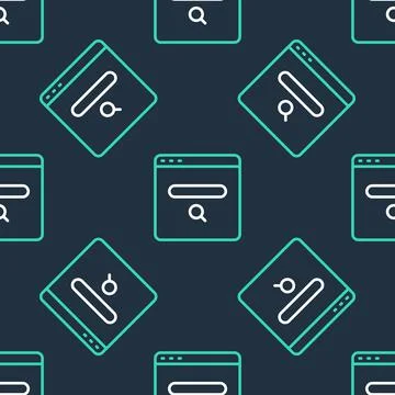 Line Search engine icon isolated seamless pattern on black background. Vector 스톡 일러스트
