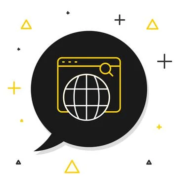 Line Search engine icon isolated on white background. Colorful outline concept Stock Illustration