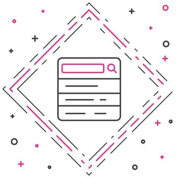 Line Search engine icon isolated on white background. Colorful outline concept Stock Illustration