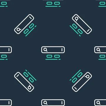 Line Search engine icon isolated seamless pattern on black background.  Vecto 스톡 일러스트