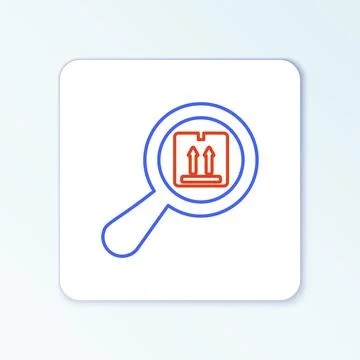 Line Search package icon isolated on white background. Parcel tracking symbol Stock Illustration