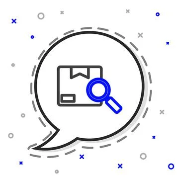 Line Search package icon isolated on white background. Parcel tracking イラスト素材