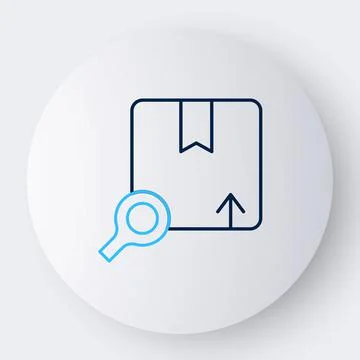 Line Search package icon isolated on white background. Parcel tracking symbol イラスト素材