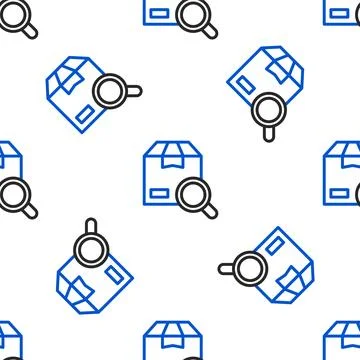 Line Search package icon isolated seamless pattern on white background. Par.. Stock Illustration