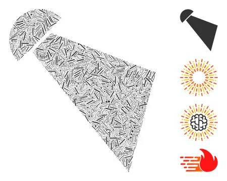 Line Searchlight Beam Icon Vector Collage イラスト素材