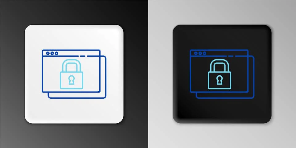 Line Secure your site with HTTPS, SSL icon isolated on grey background. Internet Ilustración de archivo