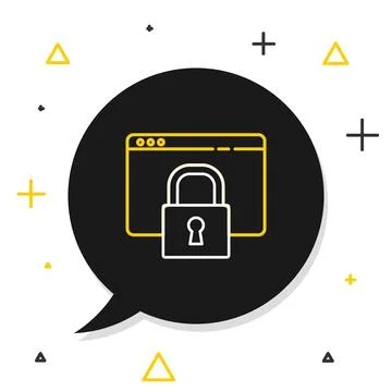 Line Secure your site with HTTPS, SSL icon isolated on white background 库存插图