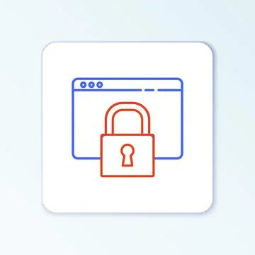 Line Secure your site with HTTPS, SSL icon isolated on white background 库存插图