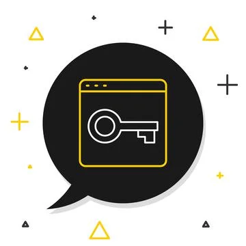 Line Secure your site with HTTPS, SSL icon isolated on white background 库存插图