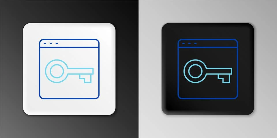 Line Secure your site with HTTPS, SSL icon isolated on grey background. Internet Ilustración de archivo