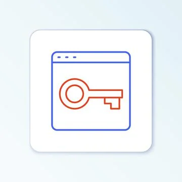 Line Secure your site with HTTPS, SSL icon isolated on white background. Inte 스톡 일러스트