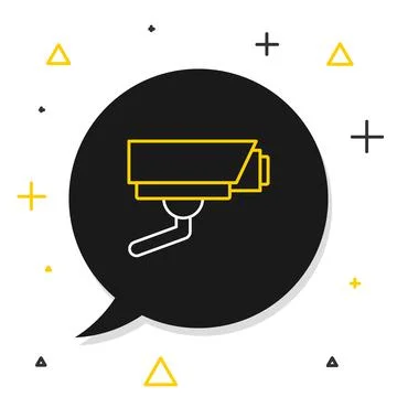 Line Security camera icon isolated on white background. Colorful outline concept Stock Illustration