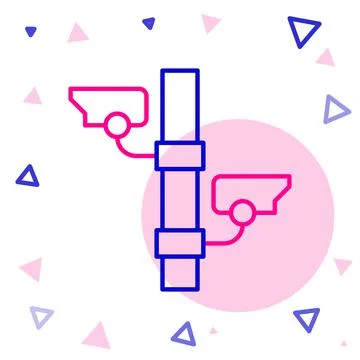 Line Security camera icon isolated on white background. Colorful outline concept Stock Illustration