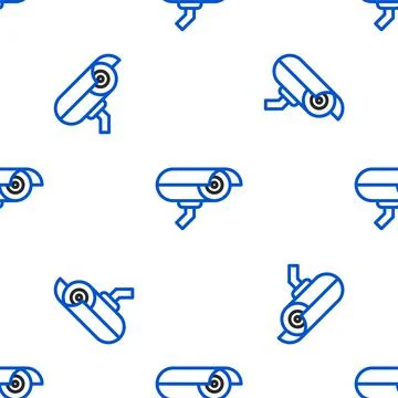 Line Security camera icon isolated seamless pattern on white background イラスト素材