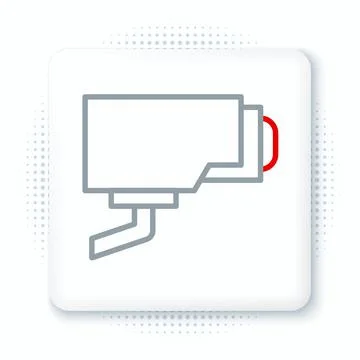 Line Security camera icon isolated on white background. Colorful outline concept Stock Illustration