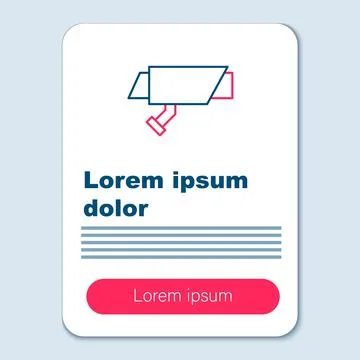 Line Security camera icon isolated on grey background. Colorful outline conce Illustrazione stock