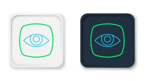 Line Security camera icon isolated on white background. Colorful outline concept Illustrazione stock