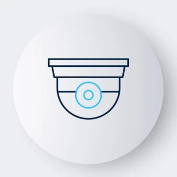 Line Security camera icon isolated on white background. Colorful outline concept Stock Illustration