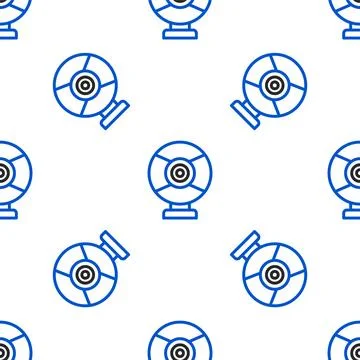 Line Security camera icon isolated seamless pattern on white background Stock Illustration