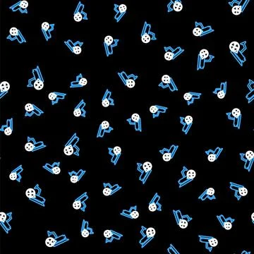 Line Security camera with screwdriver and wrench icon isolated seamless pattern Stock Illustration