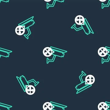 Line Security camera with screwdriver and wrench icon isolated seamless pattern イラスト素材