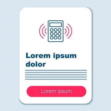 Line Security system control panel with display icon isolated on grey background Stock Illustration