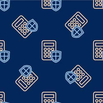 Line Security system control panel with display icon isolated seamless pattern Stock Illustration