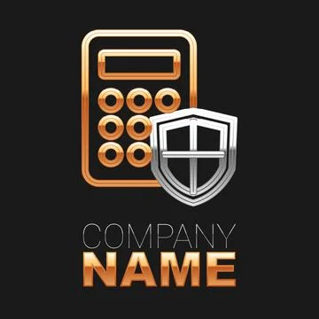 Line Security system control panel with display icon isolated on black Illustration