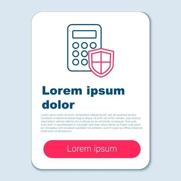 Line Security system control panel with display icon isolated on grey background Stock Illustration