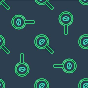 Line Selection coffee beans icon isolated seamless pattern on blue backgrou.. 库存插图