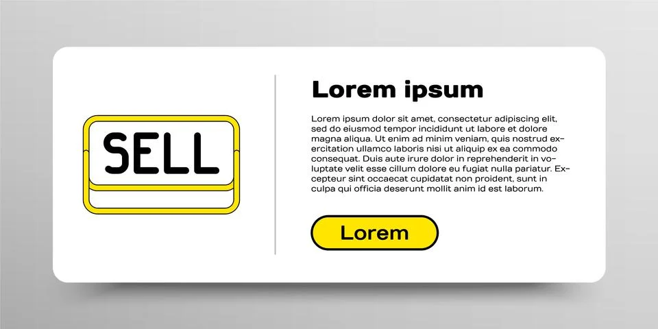 Line Sell button icon isolated on white background. Financial and stock Stock Illustration