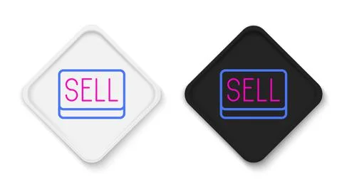 Line Sell button icon isolated on white background. Financial and stock Stock Illustration