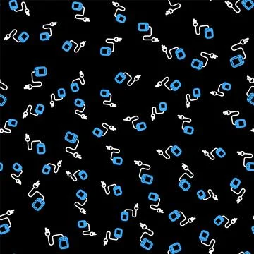 Line Sensor icon isolated seamless pattern on black background. Vector Stock Illustration