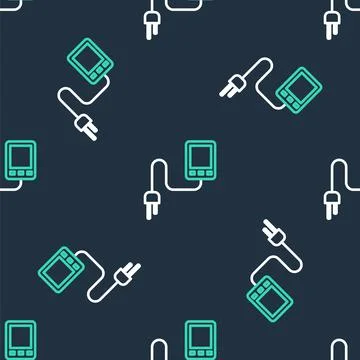 Line Sensor icon isolated seamless pattern on black background. Vector 스톡 일러스트