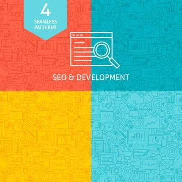 Line SEO Development Patterns Stockillustratie