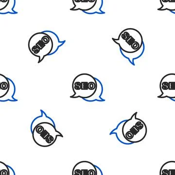 Line SEO optimization icon isolated seamless pattern on white background Illustrazione stock