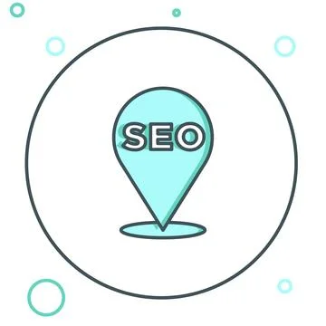Line SEO optimization icon isolated on white background. Colorful outline c.. Stock Illustration