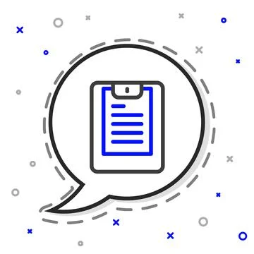 Line Server, Data report icon isolated on white background. Colorful outline Stock Illustration