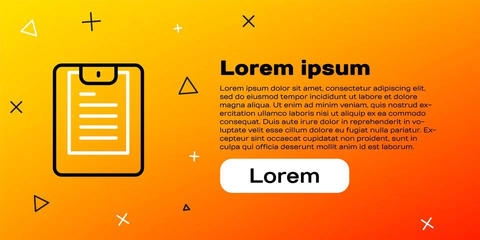 Line Server, Data report icon isolated on yellow background. Colorful outline Stock Illustration