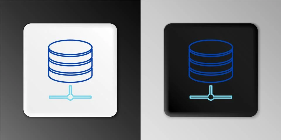 Line Server, Data, Web Hosting icon isolated on grey background. Colorful Illustrazione stock