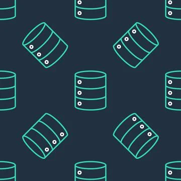 Line Server, Data, Web Hosting icon isolated seamless pattern on black Stock Illustration