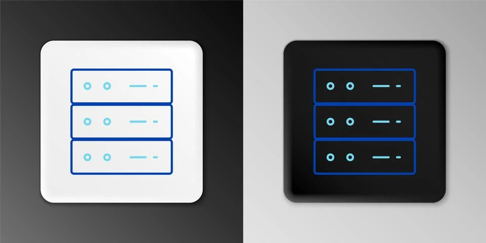 Line Server, Data, Web Hosting icon isolated on grey background. Colorful Illustrazione stock