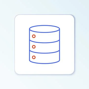 Line Server, Data, Web Hosting icon isolated on white background. Colorful Stock Illustration