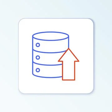 Line Server, Data, Web Hosting icon isolated on white background. Colorful Illustrazione stock
